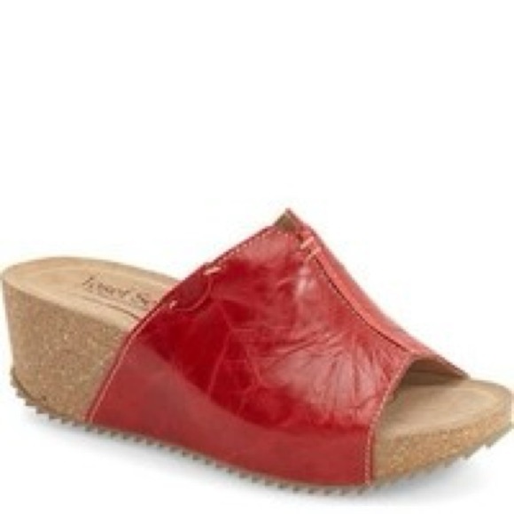 Josef Seibel Women's Red Wedge Sandals Size 37 - Picture 1 of 5